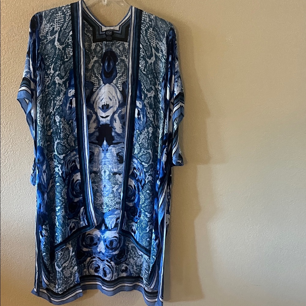 Blue Patterned Women's Kimono